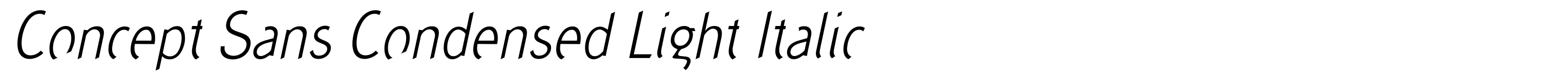 Concept Sans Condensed Light Italic